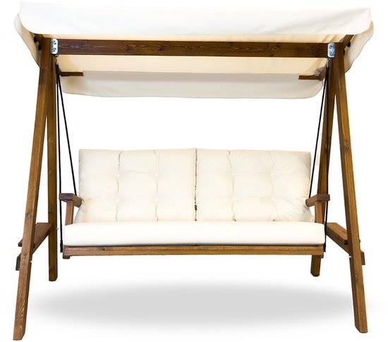 Westmann Pera 2000 Houten Hollywood Schommelbank - 116x203x180 cm - Beige