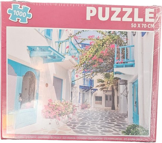 Grafix - Puzzel - Volwassenen - Zuid Europese straat - Kinderen - 1000 stukken - Puzzel 1000 stukjes volwassenen - Legpuzzel