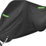 Motorhoes - Waterafstotend - 245 x 125 cm - Zwart met Groene Reflectie - Motorhoes Waterafstotend Buiten - Motorhoes