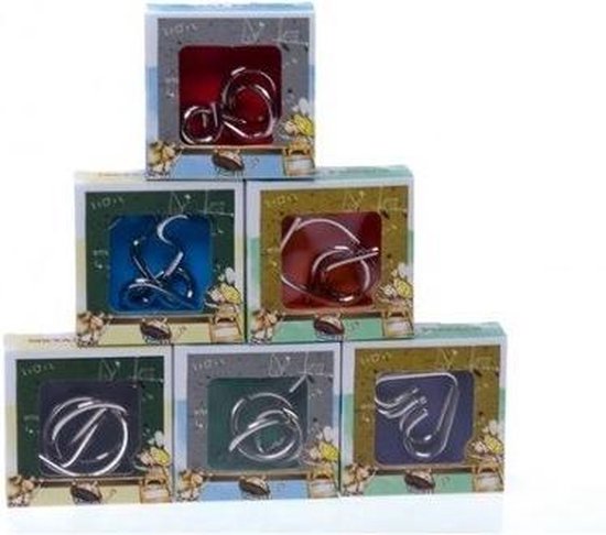 Hersenkraker metalen puzzel 9 assorti in display