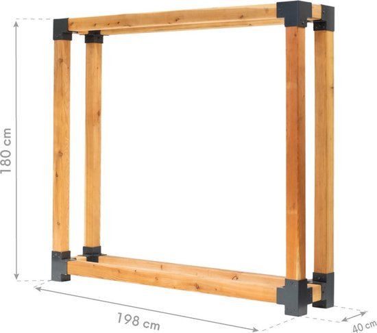 Westmann HaardHout Houtopslag Houtrek WMKR3030 - Brandhoutrek 198x40x180 cm