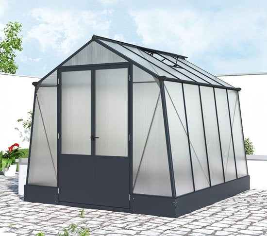 Westmann Aurora 810 - TuinKas met fundering - Antraciet 309x248 cm