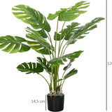 4goodz Kunstplant Monstera 120 cm Kunstplant met Pot en Mos