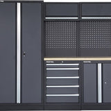FEISTOS Gereedschapskast Apollo 1 | inclusief geperforeerde wand | Grijs/zwart | 228x46x200cm