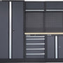 FEISTOS Gereedschapskast Apollo 1 | inclusief geperforeerde wand | Grijs/zwart | 228x46x200cm