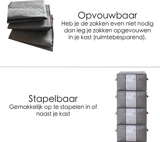 Hoogwaardige Opbergtas voor kleding – Organizer voor Dekbed – Opbergzak – Opberger voor Seizoenskleding – Zak om ruimte te besparen – Opslag voor dekbed en kleding – Bescherming voor Kleding – Oplossing voor Winterjassen