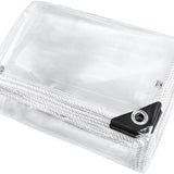 Transparant Afdekzeil 2x2,5m – Waterdicht PVC Zeil met Oogjes – Windbestendig Doorzichtig Zeil voor Overkapping, Tuin, Terras, Veranda & Carport – Versterkte Hoeken