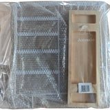 Sieradenhouder Wit met Houten Bodem – Organizer voor Kettingen, Oorbellen en Armbanden – Met Haakjes, Gaatjes en Opbergvakjes – 36,8 x 29 cm