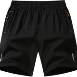 SparkNine Apex fitnesshort - sportbroek - met ritszakken - 152-158 - zwart - functioneel - sneldrogend & ademend - elastische band met trekkoord