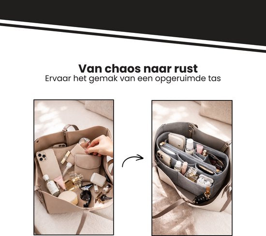 Handtas organizer - Bag in Bag - 11 ruime vakken - 17 9 Tasorganizer