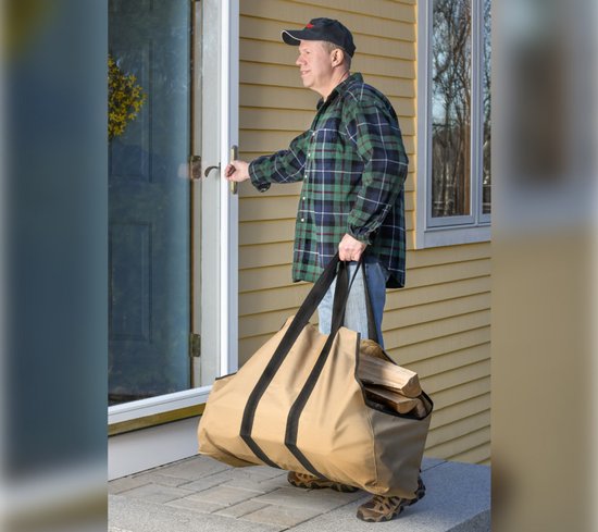 ShelterLogic® polyester Haardhout zak - tot 27 kg - Beige