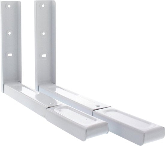 Magnetron Beugel - 2 Stuks - Wit - Verstelbare Muurbeugel Magnetron - Microwave Holder - Magnetron Rek - Magnetron Ophangbeugel - Magnetron Steun - Magnetron Wandsteun