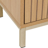 Badkamerkast Hoog Tasso Paneel dessin - 1 deur en 6 planken - Bruin