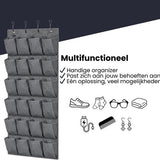 Schoenenkast Hangend - Schoenenzak 24 vakken - Opbergen van Schoenen aan Deur - Schoenenzak licht grijs - Oplossing voor rondslingerende schoenen - Hoogwaardige Schoenenkast