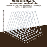 LP Opbergsysteem - Wit - Elpee Opbergrek - Platenrek van Metaal - Opbergrek LP - Vinyl OpbergSysteem - 50 tot 60 Platen - Bordenstandaard - Boekenstandaard