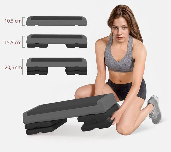 In 3 hoogte verstelbare anti-slip aerobic Stepbank - tot 250 kg