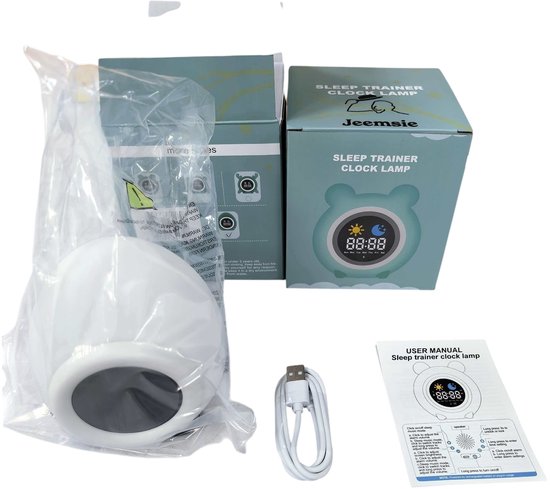 Kinderwekker Uil met Nachtlampje – Digitale Wekker Kind – Slaaptrainer Kinderwekker – LED Klok met Kleurenlicht – Oplaadbare Wekker Kinderkamer – Alarmklok voor Peuter en Kind