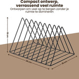 LP Opbergsysteem - Zwart - Elpee Opbergrek - Platenrek van Metaal - Opbergrek LP - Vinyl OpbergSysteem - 50 tot 60 Platen - Bordenstandaard - Boekenstandaard
