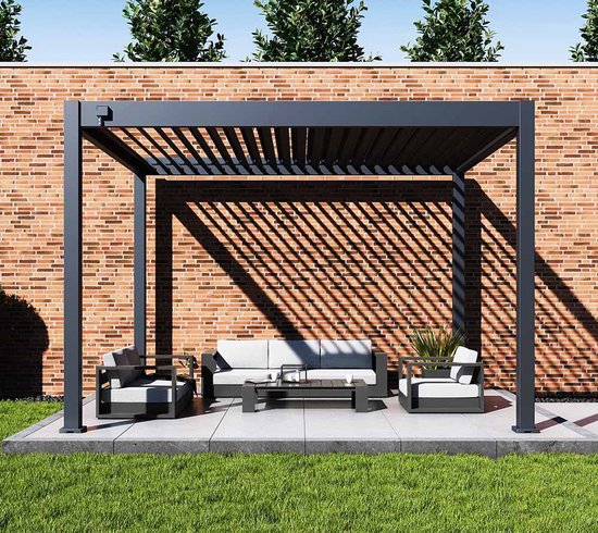 Paragon Outdoor Aluminium Paviljoen Grand Tuscan Lamellendak- 3x4 meter