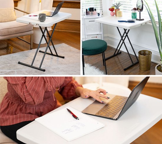 Lifetime® Compacte Campingtafel Bijzettafel Hoogte Verstelbaar - 49x76x53 cm