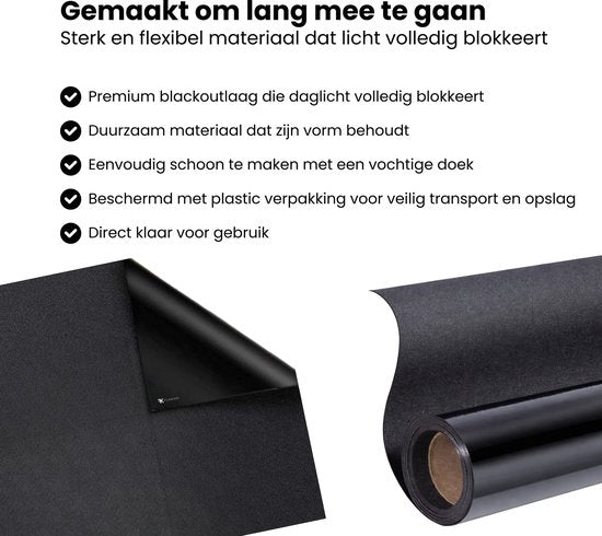 Verduisteringsfolie - Zwart - Raamfolie verduisterend