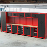 Feistos Gereedschapswand Hoge kast Juno 12 - 46x462x198cm - Zwart/Rood