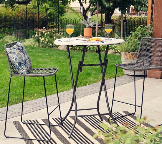 Lifetime® Statafel 110 cm hoog - Stevig Kunststof Ø 84 cm - Wit