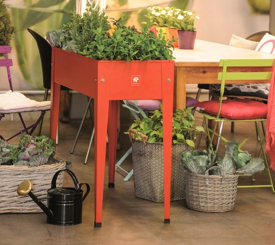 Herstera Garden® Urban Hoge Plantenbak Staal - 100x40x84cm - Rood