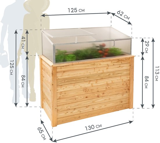 Westmann Verhoogde kweekkas Classic Plus 130 - 130x65x107 cm