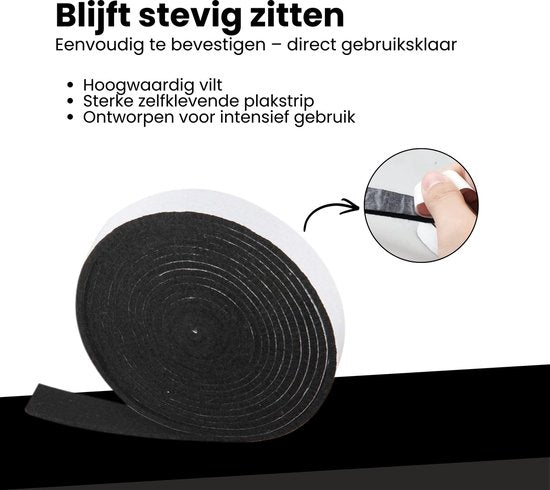 BBQ Vervangingsvilt - Zelfklevend - 450cm x 2cm x 3mm - BBQ Vilt - Geschikt voor o.a. Green Egg, Kamado, Black Bastard