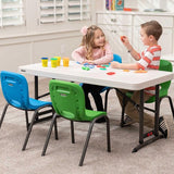 Lifetime® Kunststof Campingtafel in Hoogte Verstelbaar - 122x61x86 cm