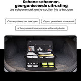 Golf Organizer Tas voor Kofferbak – Golf Accessoire Opbergbox met Schoenenvak – Waterafstotende Golf Opbergtas met Verstelbare Vakken – Golf Cadeau voor Heren & Dames – Zwart