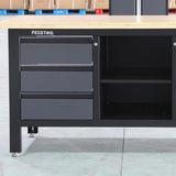 Feistos Werkbank Heros 3 - incl. geperforeerde wand - Antraciet/zwart - 60x169x87cm