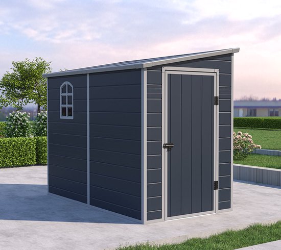 Westmann Kunststof Aanbouw Tuinschuur Hortus L -248x134x194cm - Grijs