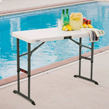 Lifetime® Kunststof Campingtafel in Hoogte Verstelbaar - 122x61x86 cm