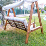 Westmann Pera 2000 Houten Hollywood Schommelbank - 116x203x180 cm - Beige