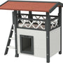 4goodz kattenhuis 2 laags 77x50x73cm - Wit/Rood