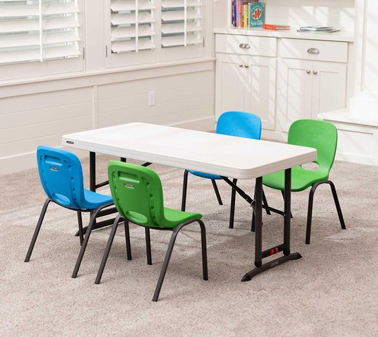 Lifetime® Kunststof Campingtafel in Hoogte Verstelbaar - 122x61x86 cm