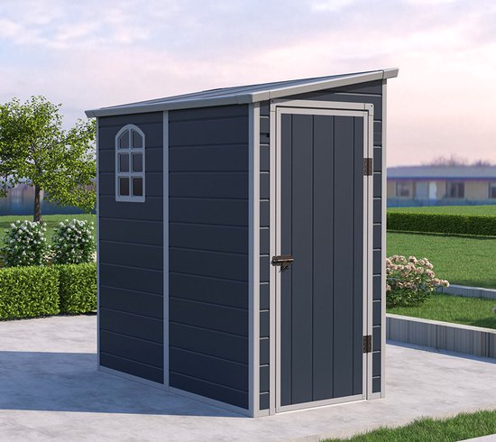 Westmann Kunststof Aanbouw Tuinschuur Hortus L -248x134x194cm - Grijs