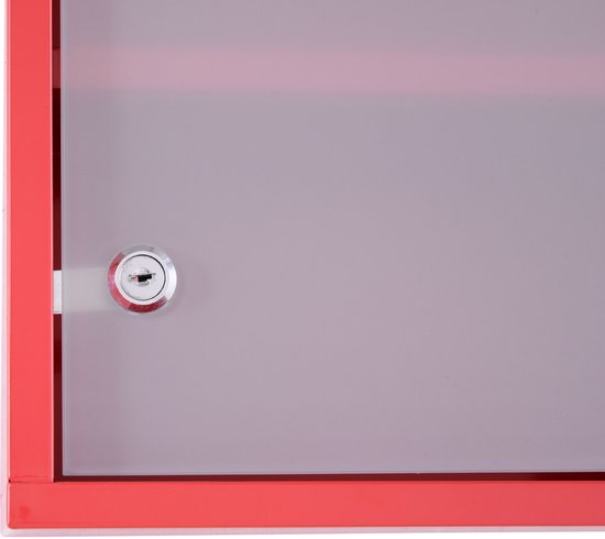 4goodz Medicijnkastje EHBO-kastje met slot RVS 12x30x60 cm - Rood