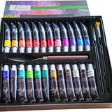 Nassau Fine Art Multipack Schilderset 2pcs. - Hobbyist - Volwassenen -Kinderen- Leren schilderen - 40x50cm-20x50cm-20x25cm-12.5x17.5cm - 24 * 12ml acrylverf 12 Kwasten Verjaardagscadeau Moederdag Vaderdag