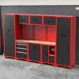 Feistos Juno 15 Gereedschapswand Hoog - 330 x 46 x 198 cm - Zwart/Rood
