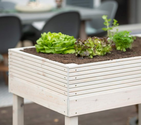 Westmann Frieda Houten Plantenbak op poten 75x119x79 cm - Lichtgrijs