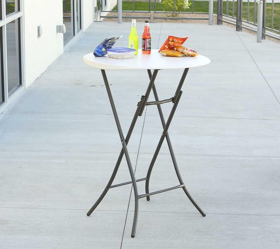 Lifetime® Statafel 110 cm hoog - Stevig Kunststof Ø 84 cm - Wit