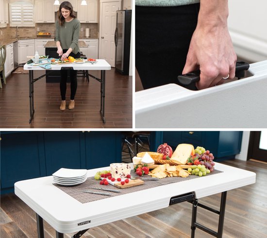 Lifetime® Kunststof Campingtafel in Hoogte Verstelbaar - 122x61x86 cm