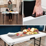 Lifetime® Kunststof Campingtafel in Hoogte Verstelbaar - 122x61x86 cm