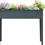 4goodz Plantenbak Hoog Staal - Verhoogd 100x30x80cm - Antraciet
