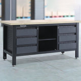 Feistos Werkbank Heros 3 - incl. geperforeerde wand - Antraciet/zwart - 60x169x87cm