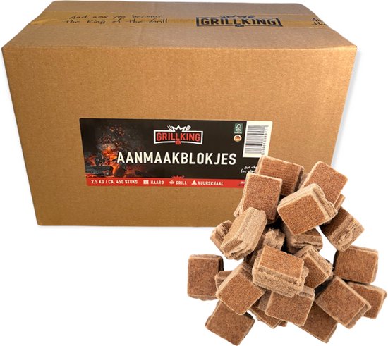 GrillKing Aanmaakblokjes Premium - stuks - Geurvrij - lange brandduur - BBQ & Haard