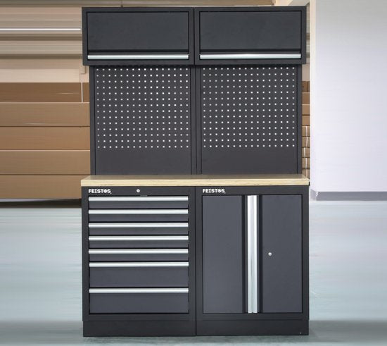 Feistos Gereedschapskast Apollo 5 | 46x136x200 cm - Grijs/zwart